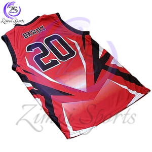 Uniformes de basket-ball sans manches noir et rouge contrastés, nouvelle tendance, confortables, respirants, de bonne qualité, par Zimvi Sports - Product Image 6