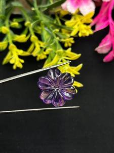 Impresionante piedra preciosa tallada a mano tamaño 10MM forma de flor amatista tallado piedra suelta Natural uso para hacer joyería - Product Image 2