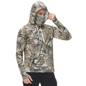 OEM personalizado UPF 50 Sudadera con capucha Ropa de pesca Secado rápido Hombres Camisas de pesca de manga larga con máscara Ropa deportiva Poliéster Ropa de caza - Product Image 1
