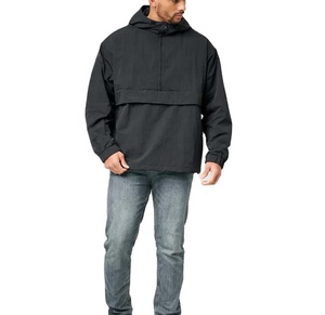 Veste coupe-vent à capuche mi-zippée décontractée d'été à la mode personnalisée pour hommes Veste d'extérieur - Product Image 2
