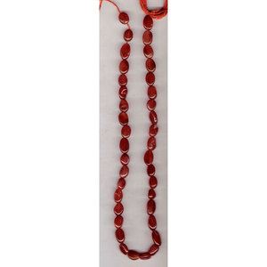 Cuentas de Cristal Ovaladas Lisas de Cornalina para Collares Elegantes - Product Image 1