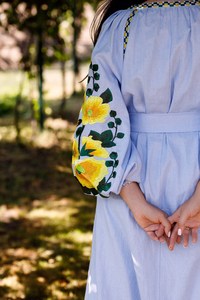 Brodé court élégant Hippie robe femmes Designer ukrainien broderie robe avec des cordes de cravate grande taille conception femmes robes - Product Image 3