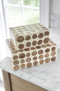 Vente chaude Nacre Rayé Boîte Décorative Élégante Résine Incrustation Boîte De Rangement pour La Maison Et Le Bureau Décor - Product Image 4