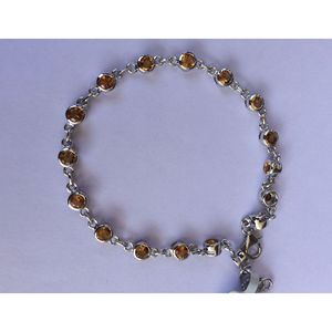 Shah Gems Women's Natural Citrine 925 Sterling Silver Crystal <b>Bracelet</b> & Bangle - Product Image 2