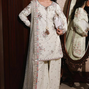 Designer Chiffon Embroidered Anarkali Lehenga Choli Long Sleeve Formal Maxi Dress Rich Embellishment for Women Party Wear - Product Image 1