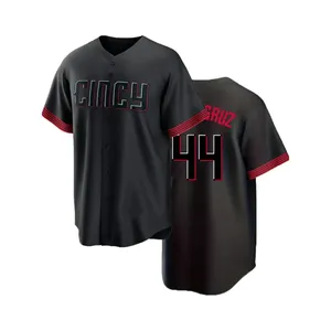 Men's Baseball Jersey Cincy <b>Sewing</b> Embroidery Sports Uniforms Breathable Outfits Casual Sports Short Sleeves Shirts with Buttons - Product Image 1