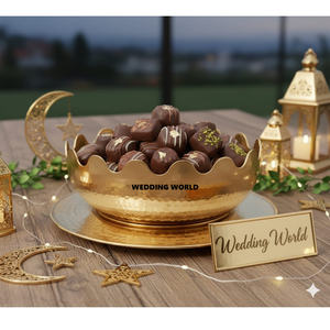 Bol à chocolat plaqué or brillant avec plateau, qualité supérieure, fait à la main, bol à bonbons haut de gamme, nouveau bol à chocolat tendance - Product Image 5