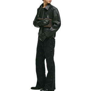 Vestes en cuir personnalisées pour hommes, design de mode en gros OEM, printemps et automne, broderie, loisirs, personnalisées - Product Image 2