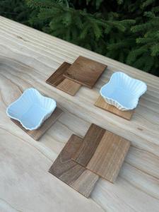 Natural Walnut <b>Coasters</b> Handcrafted Sustainable <b>and</b> Perfect for Elegant Table <b>Settings</b> or Gifts - Product Image 2