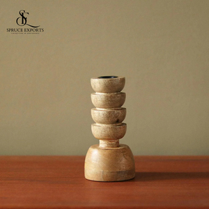 เชิงเทียนไม้มะม่วงมีสไตล์สำหรับตกแต่งบ้านแบบตั้งตามธรรมชาติและตกแต่งด้วยไม้วอลนัทใช้งานได้หลากหลายสำหรับคริสต์มาส - Product Image 3