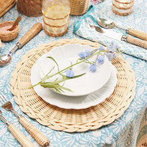High Quality Rattan <b>Placemats</b> Round Natural Color Woven Rattan <b>Placemat</b> Double Sided Reversible <b>Placemat</b> & coaster - Product Image 4
