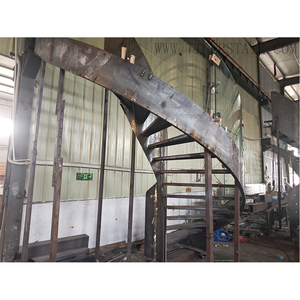 <span class=keywords><strong>Escalier</strong></span> incurvé luxueux pour hôtel avec garde-corps en verre, marches en marbre <span class=keywords><strong>ou</strong></span> en chêne, fabrication sur mesure, cadre en acier, meilleur prix d'usine - Product Image 1