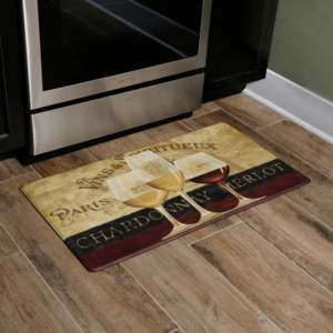 Tappetino da Cucina Antifatica Oversize 20x36 in Schiuma PVC con Motivo Finestra Vino Parigino, Ammortizzato e Antiscivolo per Pavimento della Cucina - Product Image 1