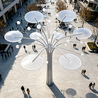 Sculpture d'arbre lumineuse RGB en acier inoxydable avec télécommande, éclairage extérieur IP65 pour parcs et aménagements paysagers