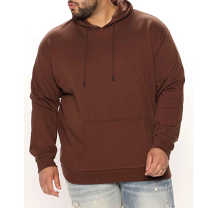 Sweat-shirt en molleton à capuche en coton pour hommes, pull à manches longues avec cordon de serrage et sweat à capuche teint confortable - Product Image 4