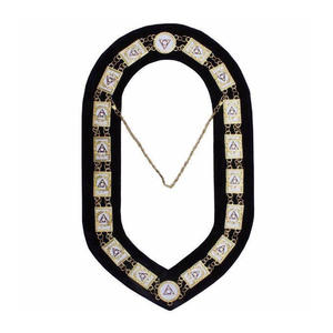 Chaîne de collier LOCOP de la franc-maçonnerie, plaquée or, avec émail doux rempli sur velours noir - Product Image 1