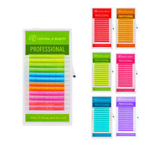 Extensiones de Pestañas de Colores Neón Mixtas OEM, Pestañas de Pelo Sintético Coloridas, Pestañas de Tira Completa Directas de Fábrica - Product Image 1