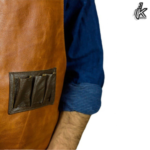 Delantal de cuero PU personalizado para hombre, venta al por mayor, barato - Product Image 2