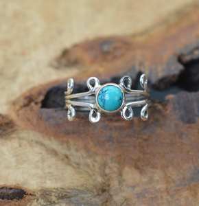 Anillo de Plata de Ley 925 con Turquesa Azul, Joyería Hecha a Mano, Anillo Elegante para Mujer, Regalo - Product Image 5