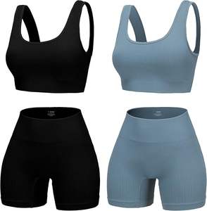 Ropa deportiva de talla grande para mujer, conjunto de Yoga sin costuras con logotipo frontal, ropa de gimnasio de secado rápido - Product Image 5