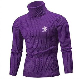 Soft Comfortable High Collar Top with Smooth Finish Long Sleeves for Daily Styling <b>Men</b> <b>Turtle</b> <b>Neck</b> Shirt - Product Image 1