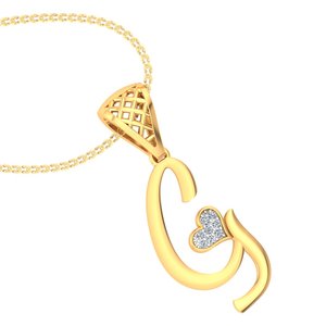 Ishi Diamantes Elegante 18K Oro G Alfabeto Laboratorio Cultivado Diamante Colgante - Product Image 2