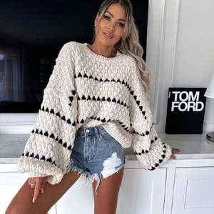 Pull en tricot à motif gouttelettes 1009 - Blanc - Product Image 1