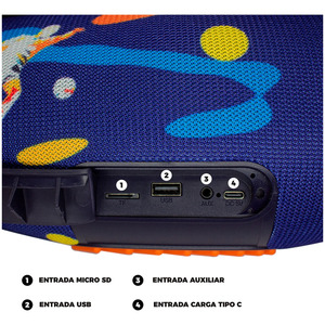 <b>Bluetooth</b> 5.1 <b>Speaker</b>, FM Radio, USB Rechargeable, <b>LED</b> Light, Assorted Designs - Assorted Colors - Product Image 5
