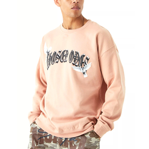 Sudadera de invierno personalizada al por mayor para hombre, color sólido, diseño bordado, manga larga, corte holgado, OEM - Product Image 1