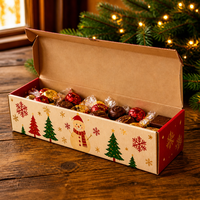 Boîte cadeau de Noël personnalisée avec logo, chocolats, bonbons, emballage en papier pliable, vente en gros