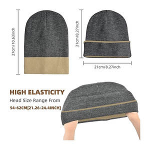 Gorros con puños acrílicos superventas con logotipo personalizado Fabricante de gorros de hombre Gorro de punto Jacquard Sombreros de invierno - Product Image 5