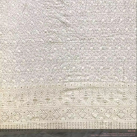 Tissu de Georgette Viscose Fantaisie BRODÉ TRAVAIL À CARREAUX Technique Tissée