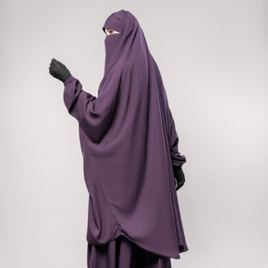 Jilbab deux pièces le plus vendu en gros OEM service tissu polyester doux pour femmes musulmanes robe modeste quantité minimale de commande bas - Product Image 1