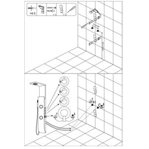 TEC alluminio Hydro decorazioni getti per colonna doccia H150xl22 disponibile in bianco e nero pacchetto 1 doccia accessori - Product Image 4