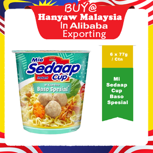 [Malaysia] pengiriman cepat + Mi Sedaap Cup bersertifikasi Halal mie instan rasa (6X77g/Ctn)