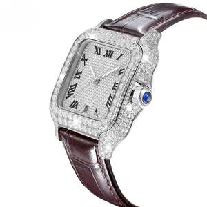 Montre Hip Hop pour Hommes la Plus Vendue, Diamant Moissanite VVS, Mouvement à Quartz 20mm, Logo Personnalisé Glacé, Bijoux de Mode Business - Product Image 3