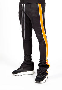 Pantalón de chándal apilado con logotipo personalizado para hombre, ropa de calle con bolsillo lateral, pantalones deportivos Acampanados para hombre, Pantalones rectos curvos a rayas - Product Image 6