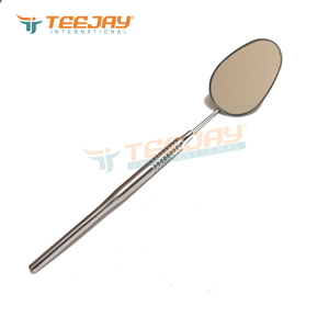 Oval Shape Handheld <b>Makeup</b> <b>Mirror</b> 3X <b>Magnifying</b> Silver Finish Textured Handle Single Side German Steel Frame Eyelash Extension - Product Image 1