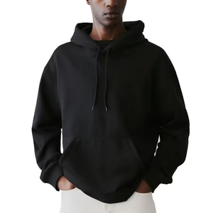 Sudadera con Capucha de Doble Capa de Algodón Grueso con Bolsillo Tipo Canguro y Hombros Caídos, Estilo Urbano Clásico con Logotipo Personalizado para Hombre - Product Image 1