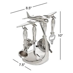 Support à outils de bar de conception avionique haut de gamme en acier inoxydable argenté pour servir lors de fêtes, bars à domicile, clubs, présentoir de luxe en provenance d'Inde - Product Image 6