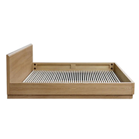 Lit en teck massif moderne Java Furni Craft avec panneau MDF, hauteur réglable, tailles Queen/King/Full, finition couleur personnalisée, utilisation en intérieur