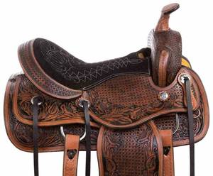Selle de Cheval Western Anglaise de Course en Cuir Véritable Haut de Gamme Faite à la Main, Durable et Confortable, en Bois et Plastique, Vente en Gros - Product Image 2