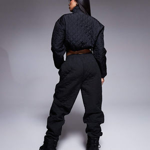 2025 nouveauté femmes Nylon survêtements respirant hiver vente chaude imprimé et brodé recadrée gonflé survêtement - Product Image 3