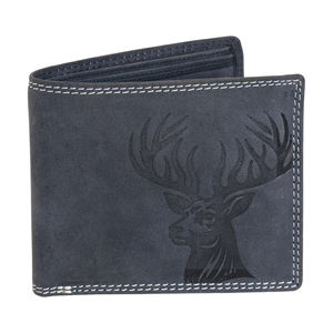 Portefeuille pour homme en cuir véritable à trois volets avec fenêtre d'identité, poche à monnaie zippée, plusieurs emplacements pour cartes - Product Image 4