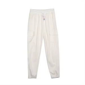 Pantalon de yoga taille haute pour femme: détail en dentelle, pantalon de jogging en coton avec poche et logo imprimé - Product Image 3