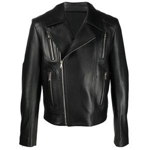 Veste en cuir chaude d'hiver pour hommes Col mandarin Style motard Manches complètes Veste en cuir à vendre en vrac Quantité - Product Image 6