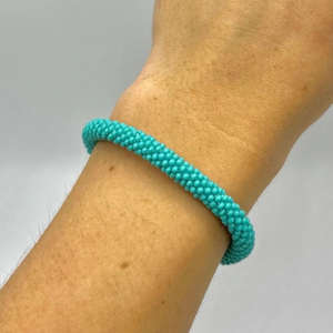 Turquoise Seed Bead Seawater Pearl <b>Charm</b> <b>Bracelet</b> Handmade Elastic Multicolor 7inch Luxury Unisex Wholesale Custom Gift Set - Product Image 2