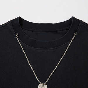 T-shirts pour hommesVente en gros de haute qualité 100% coton 230G impression lavage aux enzymes épaule tombante poids lourd Hiphop surdimensionné personnalisé unisexe - Product Image 2