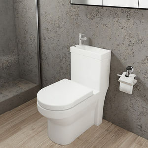 Sunrise Inodoro avec lavabo intégré, combinaison <span class=keywords><strong>WC</strong></span> et lavabo gain de place, trois en un, siphon en P, pour hôtels et villas - Product Image 2