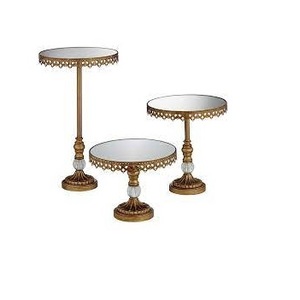Set of Three Factory <b>Sale</b> Tabletop Decorative Metal <b>Cake</b> <b>Stand</b> With Standing Base <b>Cake</b> Holder Desserts Decorating <b>Stand</b> - Product Image 1